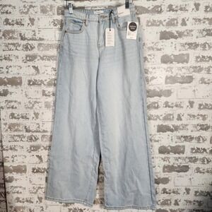 Forever 21 Jeans Baggy Wide Leg Womens 24 Mid Rise Light Wash Denim‎ Streetwear